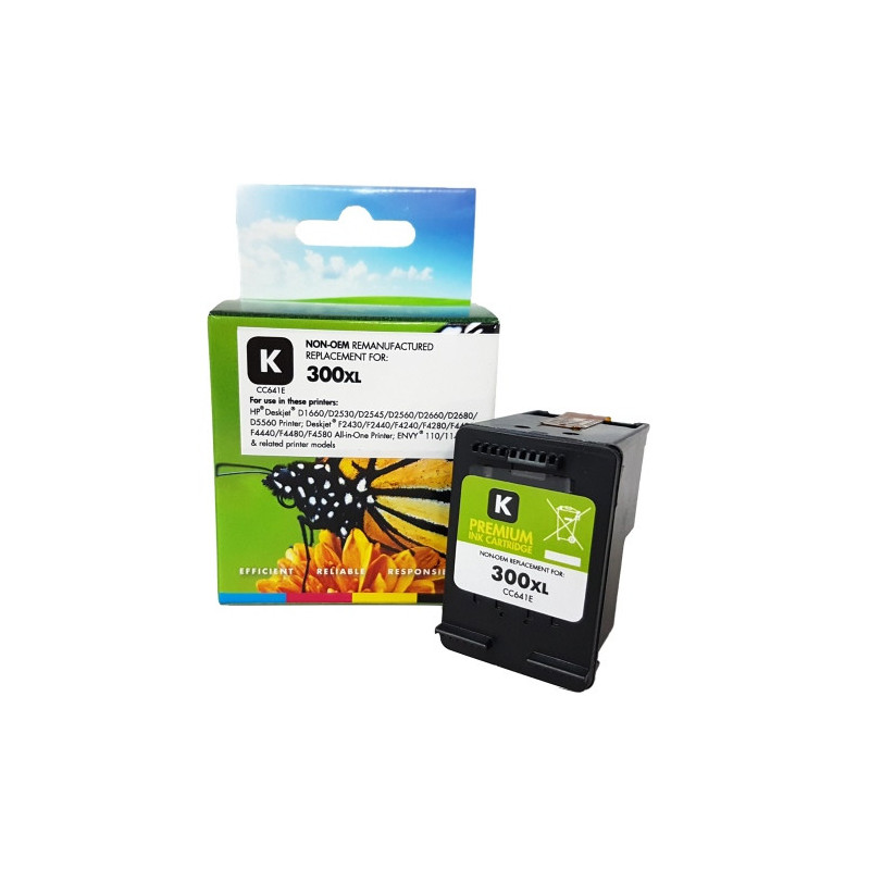 Tinteiro Compatível HP 300XL Preto (CC641EE)
