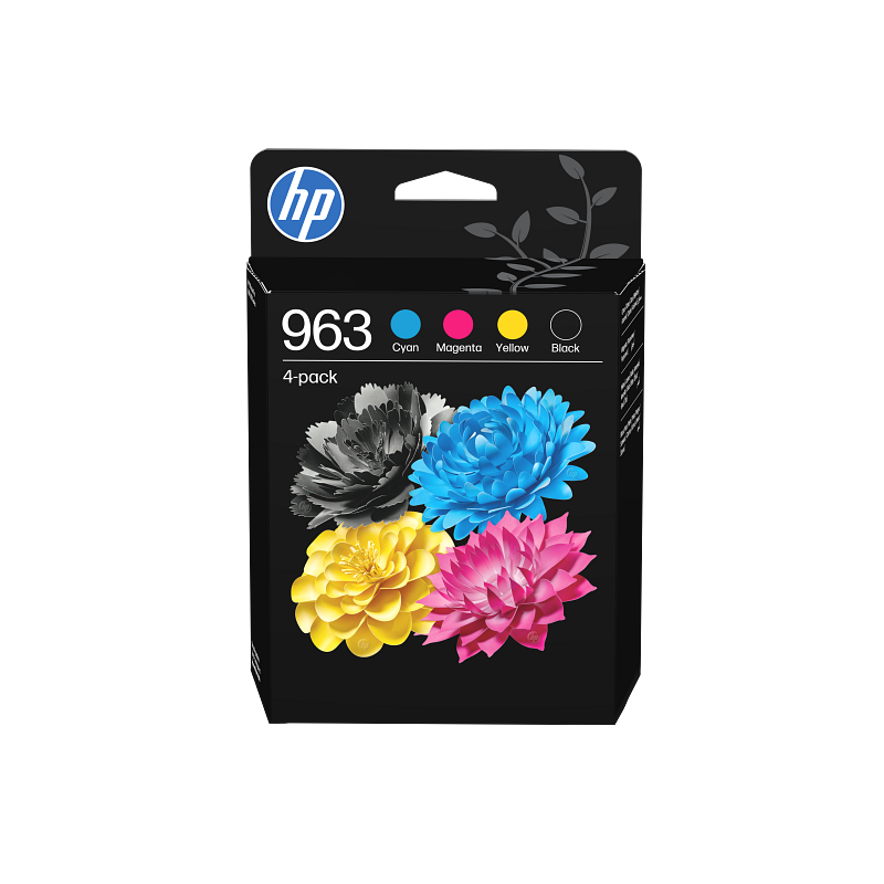 Conjunto de 4 Tinteiros HP Originais 963 Preto/Ciano/Magenta/Amarelo (6ZC70AE)