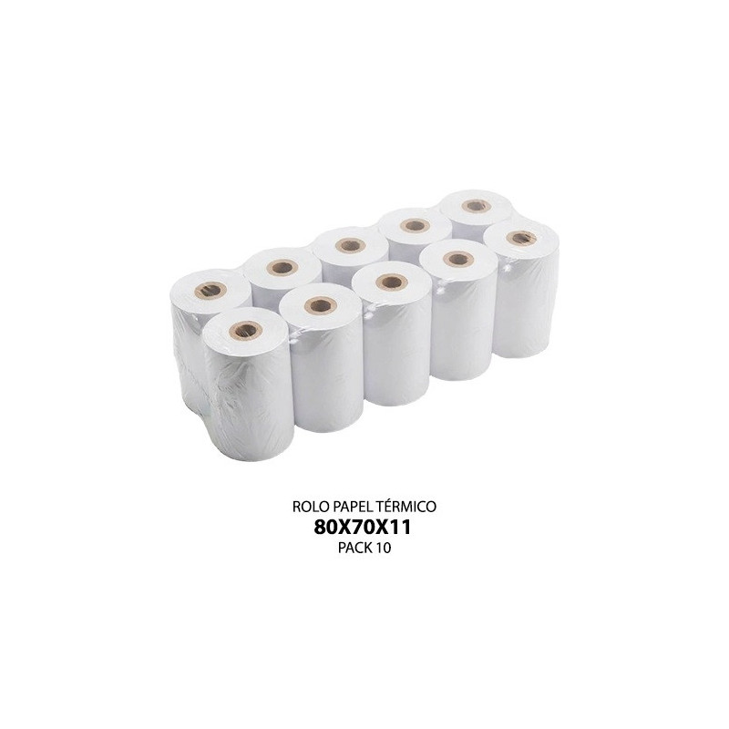 Rolo Papel  Térmico 80X70X11 Branco Pack10